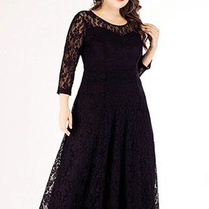 Black formal floor length plus size dress